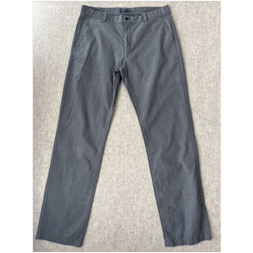 John Varvatos Collection Poplin Pants Mens 36x34 Gray Straight Fit Cotton